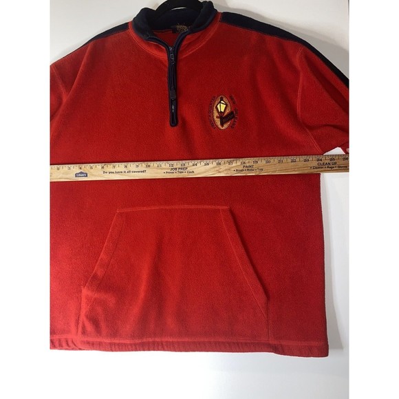 Coconut Pier Mens Lg Red Fleece Pullover French Quarter New Orleans Mardi Gras - Picture 7 of 8
